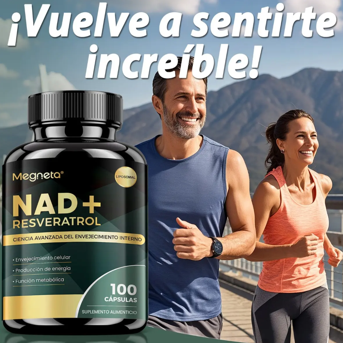 Suplemento Megneta Nad Resveratrol Negro